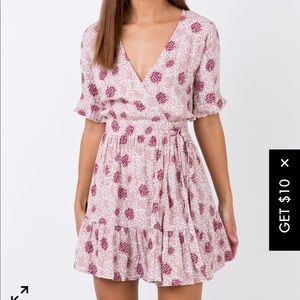 Pink wrap dress